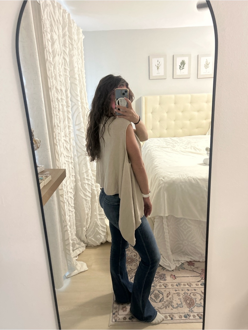 B.Chyll Creme Lightweight Sleeveless Cropped Cardigan